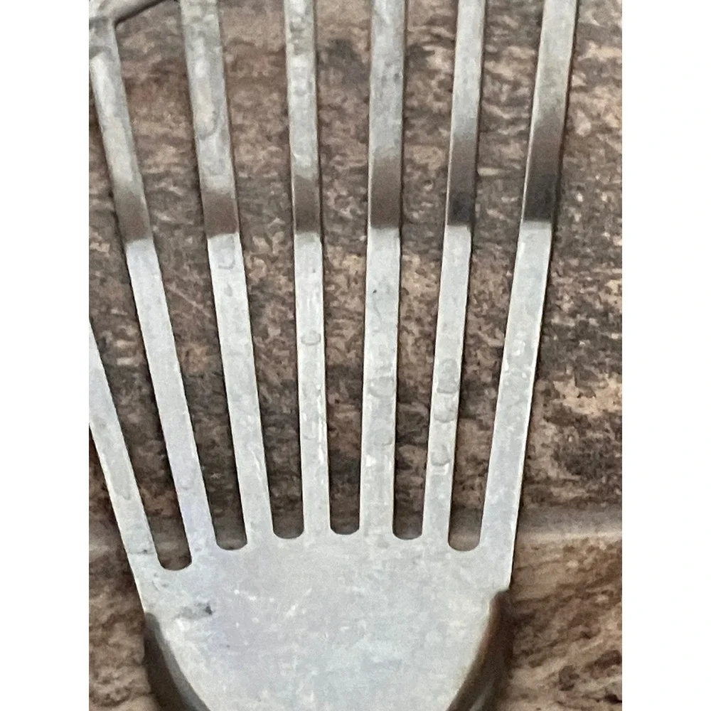 Stainless Steel Fish Spatula Slotted Angled Turner Teal White Handle 11.5 inch